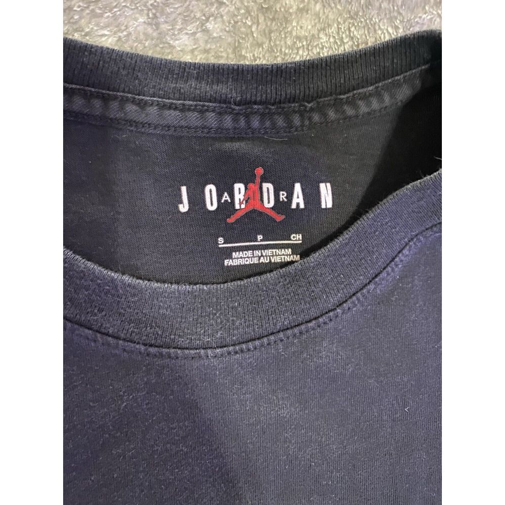 JORDAN Holiday Plaid Black T-Shirt Nike Sz Small DV1433-010 - Picture 3 of 7